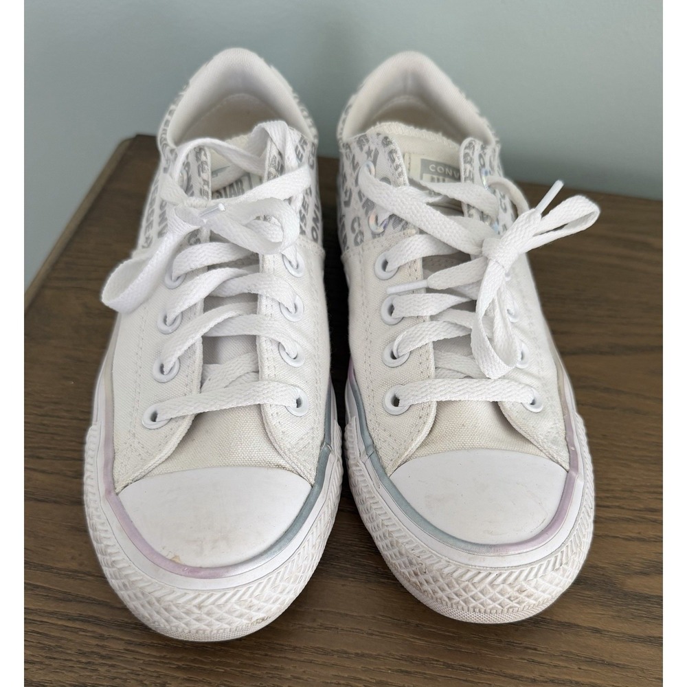 Converse All Star Low‎ Top Sneakers White Logo Print Canvas Womens 7.5 Y2K